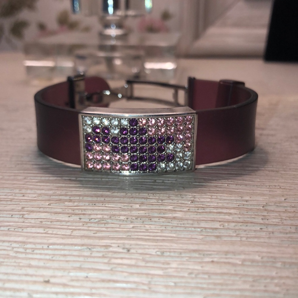 Swarovski Crystal purple/pink silicone bracelet